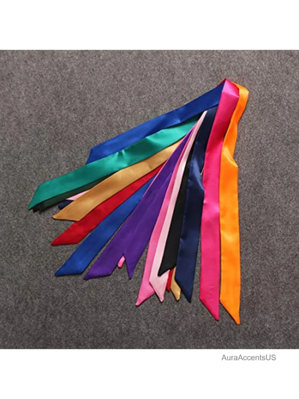 8pcs Silk Scarf Set Multipurpose Hair Neck Bag Handle Wrap Accessory Gift